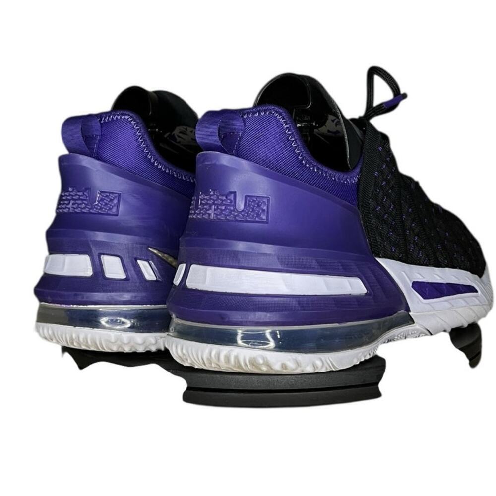 Boys Nike LeBron 18 GS Lakers CW2760-004 Knitposite Athletic Sneaker SZ 6Y Black - Picture 4 of 6